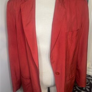 Vintage Banana Republic Silk Red oversized blazer